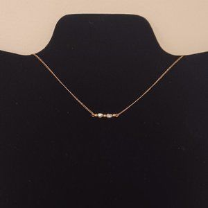 Delicate Vintage 1/20 14K Gold Filled Necklace with Baroque Pearls in Box